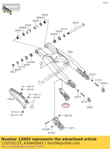 kawasaki 120530125 guide-chain kx250w9f - Bottom side