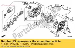 Aqui você pode pedir o calço a, coroa (0,50) em Honda , com o número da peça 41631HP5600: