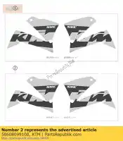 58608099100, KTM, zestaw naklejek 660 smc 05 ktm smc 625 660 2005 2006, Nowy