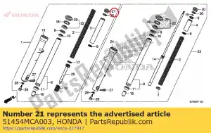 Honda 51454MCA003 perno, fr. tenedor - Lado inferior