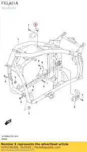 suzuki 4193106J00 plate,eng mtg r - Bottom side