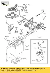 Qui puoi ordinare cavo, batteria (-) vn800-a1 da Kawasaki , con numero parte 260111633: