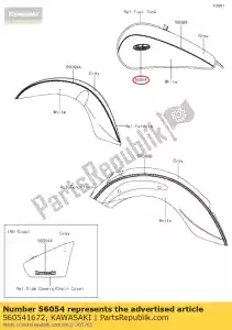 Kawasaki 560541672 marque, réservoir de carburant, vulcan cl - La partie au fond