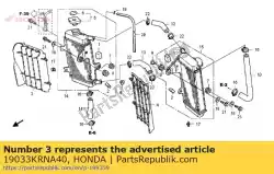 Aquí puede pedir reja, r. Radiador de Honda , con el número de pieza 19033KRNA40: