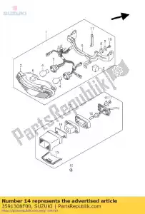 Suzuki 3591308F00 gasket - Bottom side