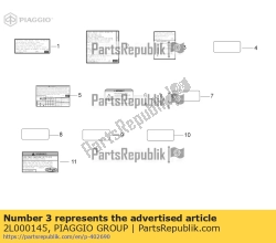 Aprilia 2L000145, Carbon filter sticker, OEM: Aprilia 2L000145