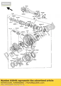 kawasaki 920451020 rodamiento, bola.16016 z1300-a3 - Lado inferior