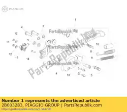 Here you can order the stand cpl. From Piaggio Group, with part number 2B003283: