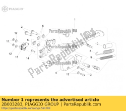 Aprilia 2B003283, Staan ??cpl., OEM: Aprilia 2B003283