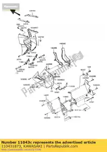 kawasaki 110431873 bracket,cowling,lwr zx900-a1 - Bottom side