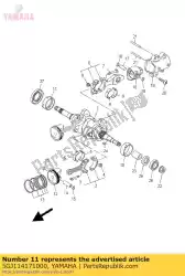 Ici, vous pouvez commander le palier, vilebrequin 2 auprès de Yamaha , avec le numéro de pièce 5GJ114171000: