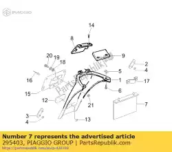 Aquí puede pedir proteccion de Piaggio Group , con el número de pieza 295403: