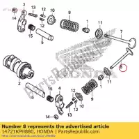 14721KPH880, Honda, valvola, es. honda  (d) japan jc61-100 anf 125 2007 2008 2009 2010 2011 2012 2013 2017 2018, Nuovo