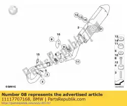 Aqui você pode pedir o parafuso sextavado - m8x25x22 sw em BMW , com o número da peça 11117707168: