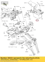 spatbord-achter, fr van Kawasaki, met onderdeel nummer 350230163, bestel je hier online: