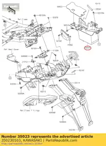 Kawasaki 350230163 spatbord-achter, fr - Onderkant