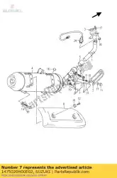 deksel, geluiddemper van Suzuki, met onderdeel nummer 1475020H00E02, bestel je hier online: