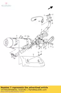 suzuki 1475020H00E02 deksel, geluiddemper - Onderkant