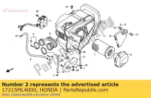 Honda 17215ML4000 caja, filtro de aire - Lado inferior