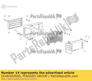 Piaggio Group GU06582600 water cooler grille - Bottom side