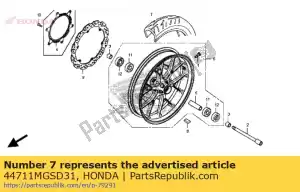 Honda 44711MGSD31 pneu, fr. (metzeler) (120 - Lado inferior