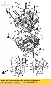 Yamaha 901161053100 bolt, stud(3gm) - Bottom side