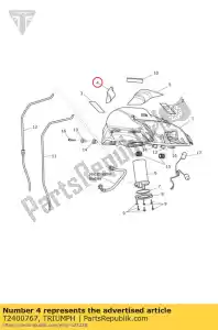 triumph T2400767 fuel tank infill lh - Bottom side