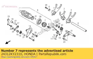 honda 24312KY2310 center, gearshift drum - Bottom side