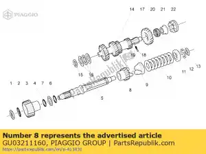 Piaggio Group GU03211160 idle gear z=17 - Bottom side