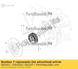 Aprilia 000267, Transmission key, OEM: Aprilia 000267