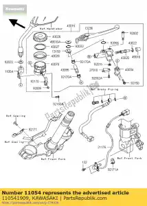 kawasaki 110541909 beugel, reservoirtank, f zr750 - Onderkant