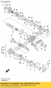 Suzuki 2423120F10 equipo, tercero y cuarto - Lado inferior