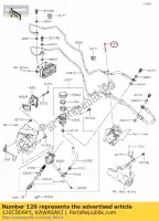 120CB0645, Kawasaki, douille à boulon, 6x45, blac commune kawasaki  gpz klz zx 750 800 1000 1100 1985 2015 2016 2017 2018 2019 2020 2021, Nouveau