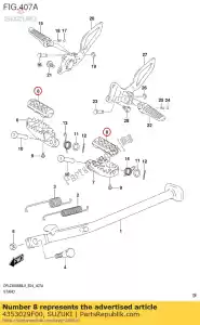 suzuki 4353029F00 apoio para os pés de borracha - Lado inferior