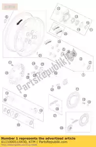 ktm 6111000114430 roda traseira cpl. preto 11 - Lado inferior