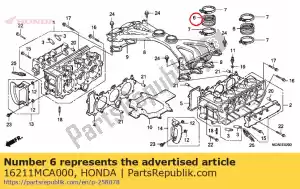 honda 16211MCA000 isolador, corpo do acelerador - Lado inferior