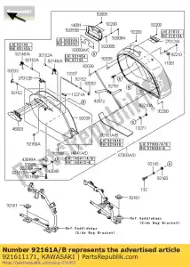 Kawasaki 921611171 amortyzator, boczna torba, lewa - Dół