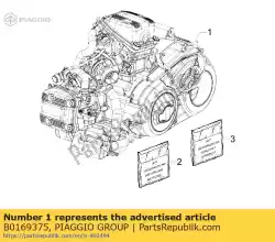 850 4t 8v e3 motor van Piaggio Group, met onderdeel nummer B0169375, bestel je hier online: