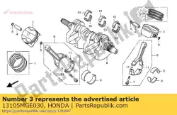 Qui puoi ordinare pistone, rr. (std.) da Honda , con numero parte 13105MGE030: