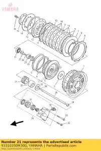 yamaha 93310350M300 lager, cilindrisch (36j) - Onderkant