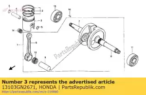 Honda 13103GN2671 zuiger, b - Onderkant