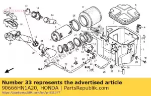 Honda 90666HN1A20 bande, tube de raccordement d'air - La partie au fond
