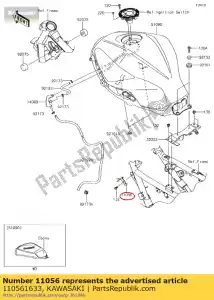 kawasaki 110561633 suporte, tubo de drenagem ex300adf - Lado inferior