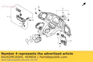 Honda 64242MCA000 cover, r. speaker - Bottom side