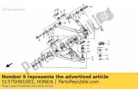 51375HN1003, Honda, arm sub assy., r. fr. upp honda trx400ex fourtrax sportrax 400 , New