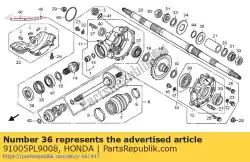 Ici, vous pouvez commander le roulement à billes, 6009 (ntn) auprès de Honda , avec le numéro de pièce 91005PL9008: