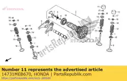 Qui puoi ordinare sollevatore, valvola da Honda , con numero parte 14731MEB670: