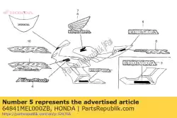 Here you can order the mark, rr. Seat cowl (hond from Honda, with part number 64841MEL000ZB: