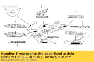 Honda 64841MEL000ZB mark, rr. seat cowl (hond - Bottom side