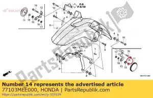 honda 77103MEE000 collar, seat setting - Bottom side